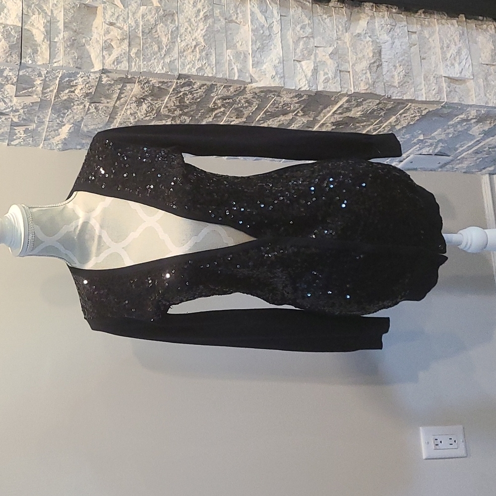 Hugo Boss Orange Silk & Cashmere sequin beaded black cardigan
